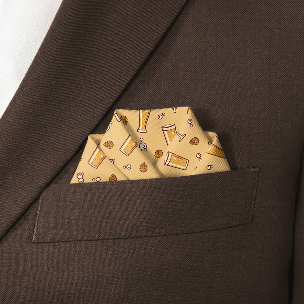 Beer Pocket Square - Scalloped Fold - Knotty Tie Co.