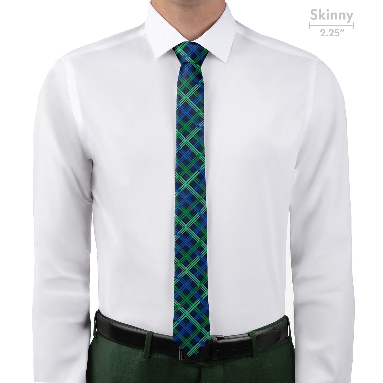 Belmont Plaid Necktie - Skinny - Knotty Tie Co.