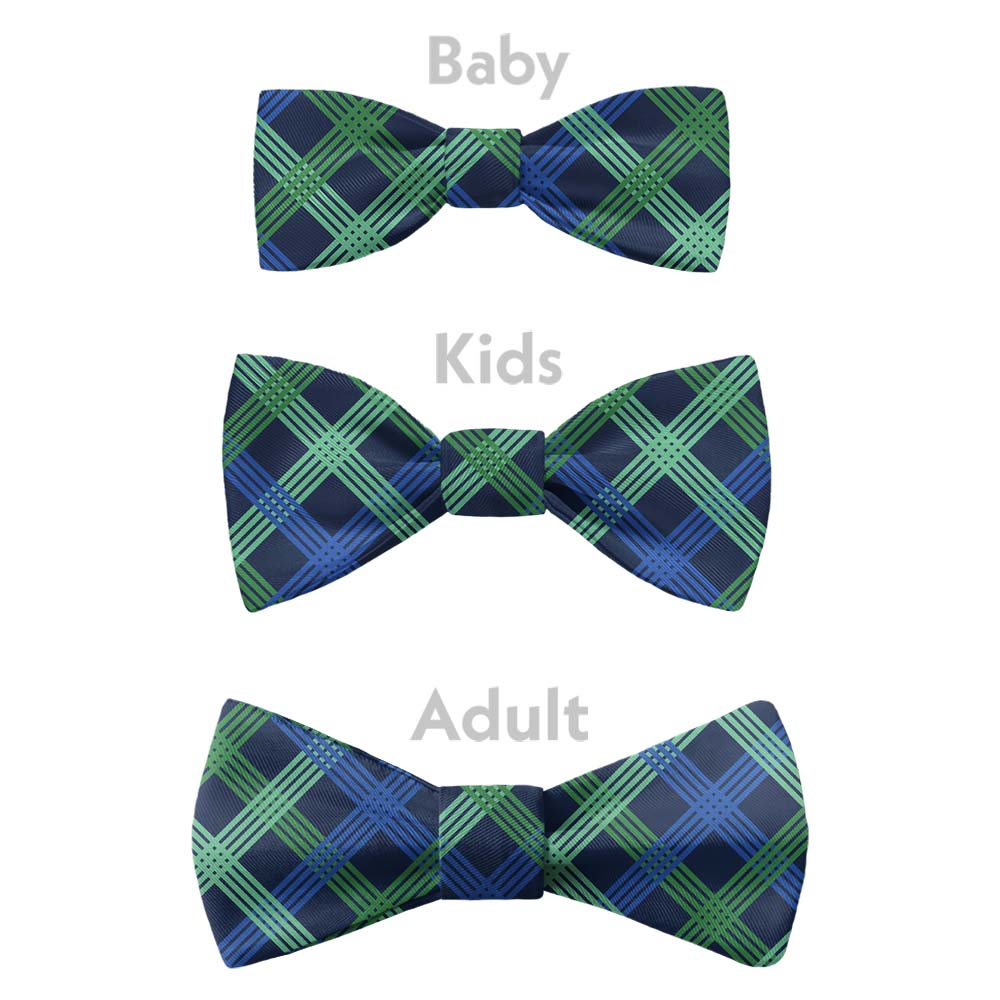 Belmont Plaid Bow Tie - Bow Sizes - Knotty Tie Co.