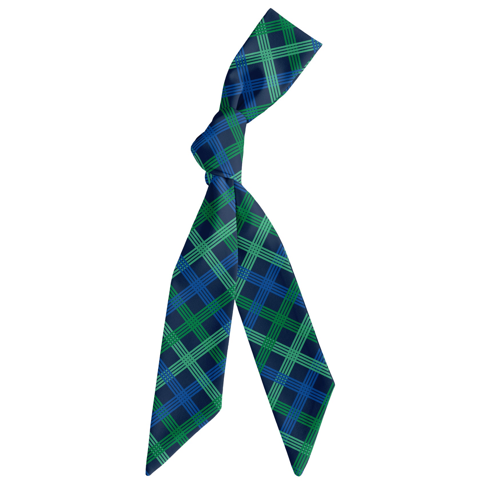 Belmont Plaid Hair Scarf - Scarf Tied Into Knot - Knotty Tie Co.