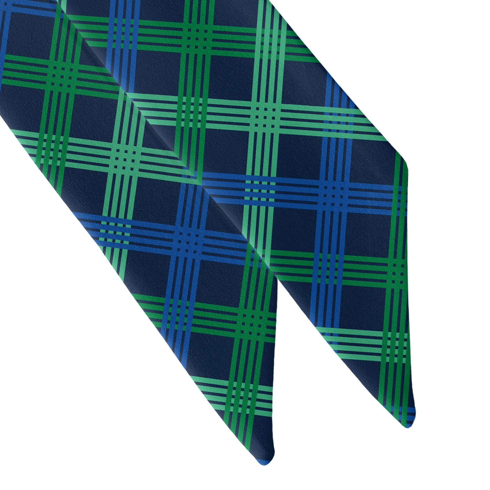 Belmont Plaid Hair Scarf - Scarf Tapered Ends - Knotty Tie Co.