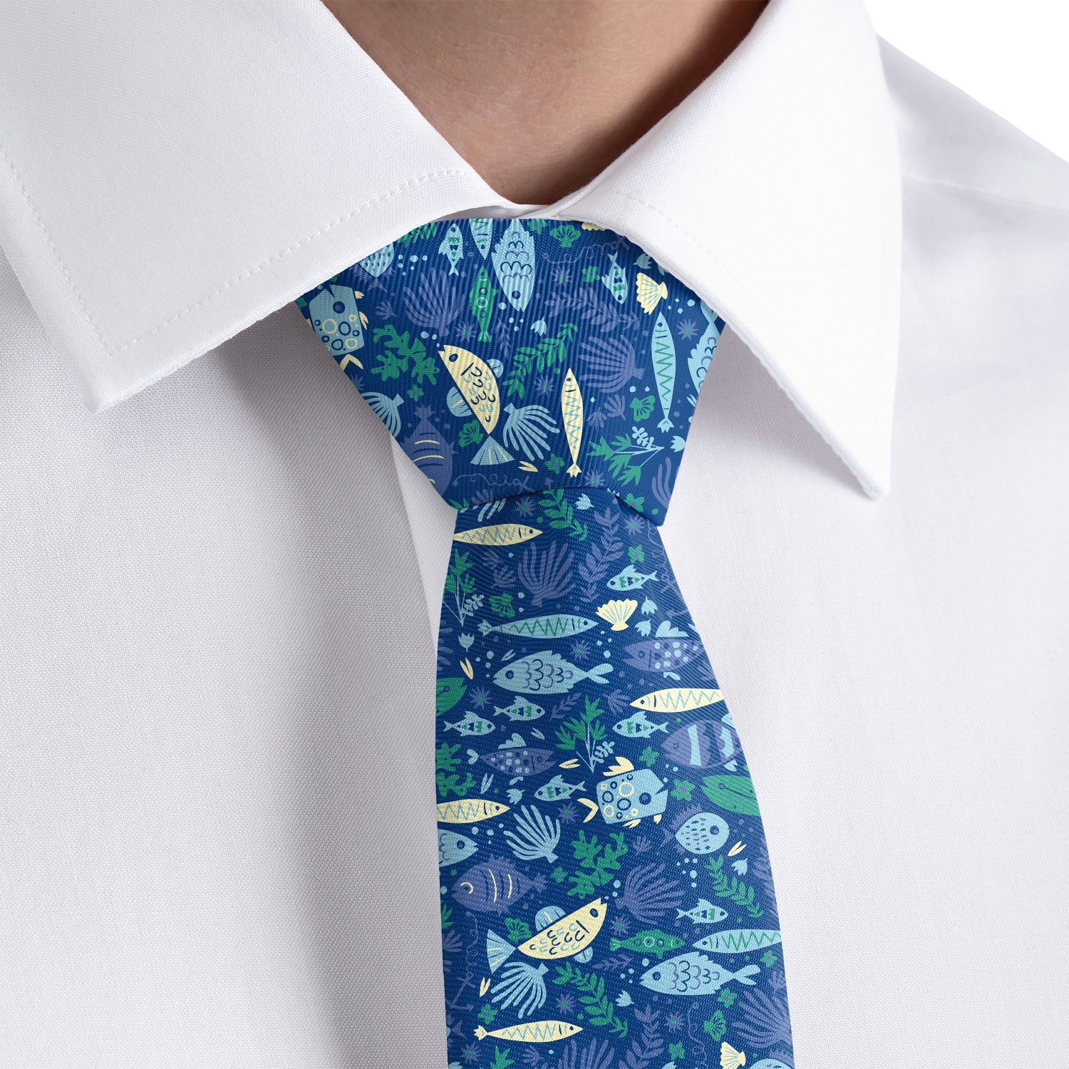 Below the Sea Necktie - Dress Shirt - Knotty Tie Co.