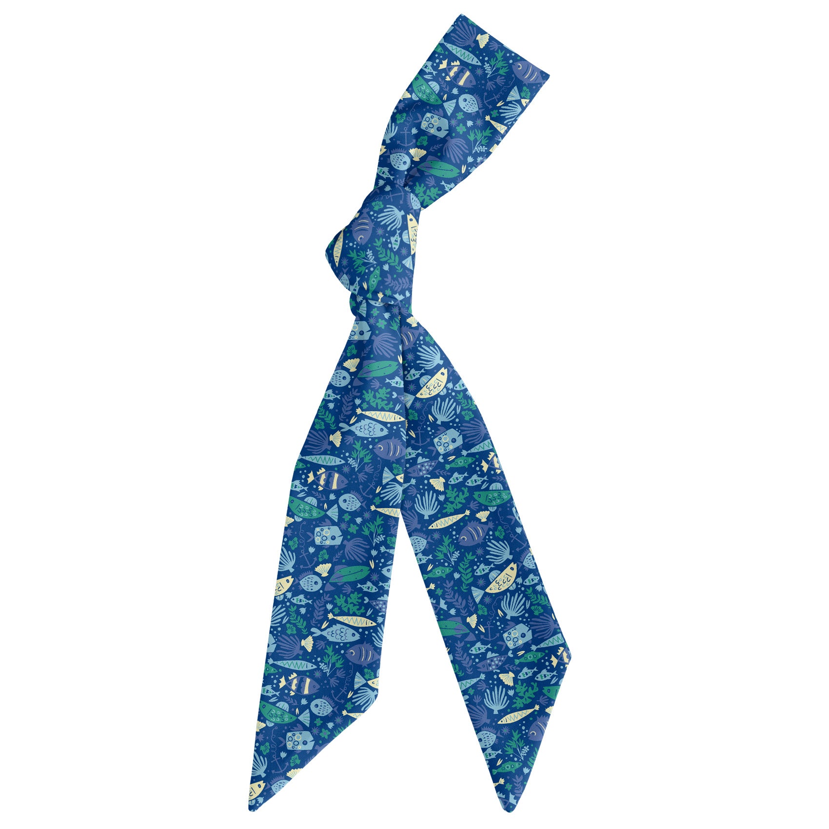 Below the Sea Hair Scarf - Scarf Tied Into Knot - Knotty Tie Co.