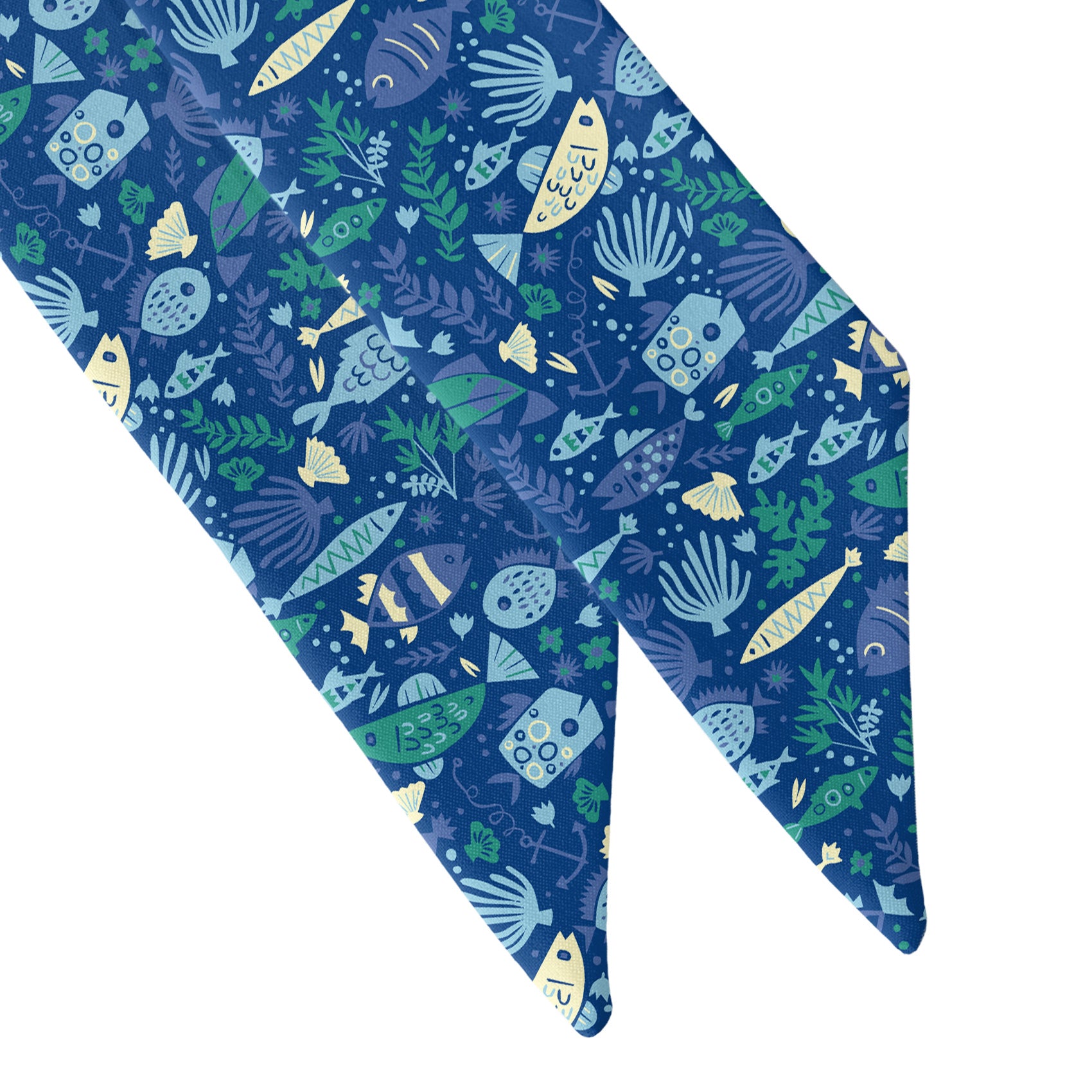 Below the Sea Hair Scarf - Scarf Tapered Ends - Knotty Tie Co.