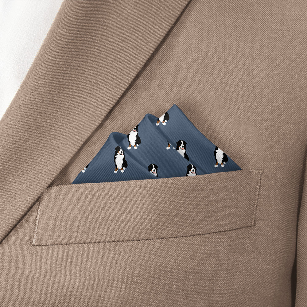 Bernese Mountain Dog Pocket Square - Stairs Fold - Knotty Tie Co.