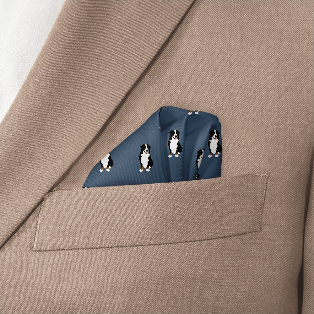 Bernese Mountain Dog Pocket Square - Wave Fold - Knotty Tie Co.
