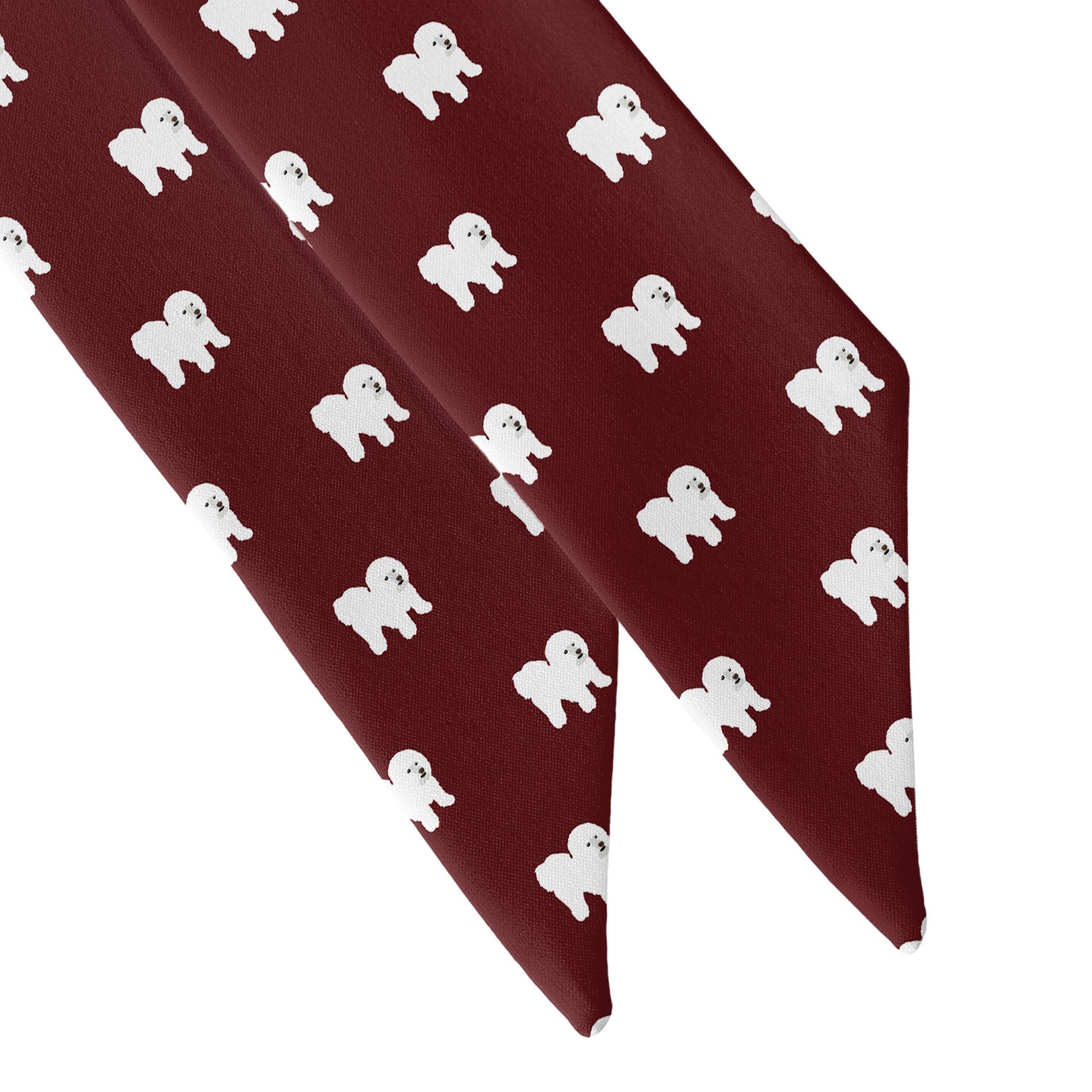 Bichon Frise Hair Scarf - Scarf Tapered Ends - Knotty Tie Co.