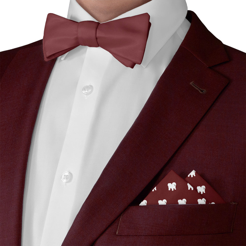 Bichon Frise Pocket Square - Matching Bow Tie - Knotty Tie Co.
