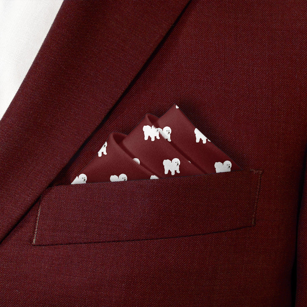 Bichon Frise Pocket Square - Stairs Fold - Knotty Tie Co.