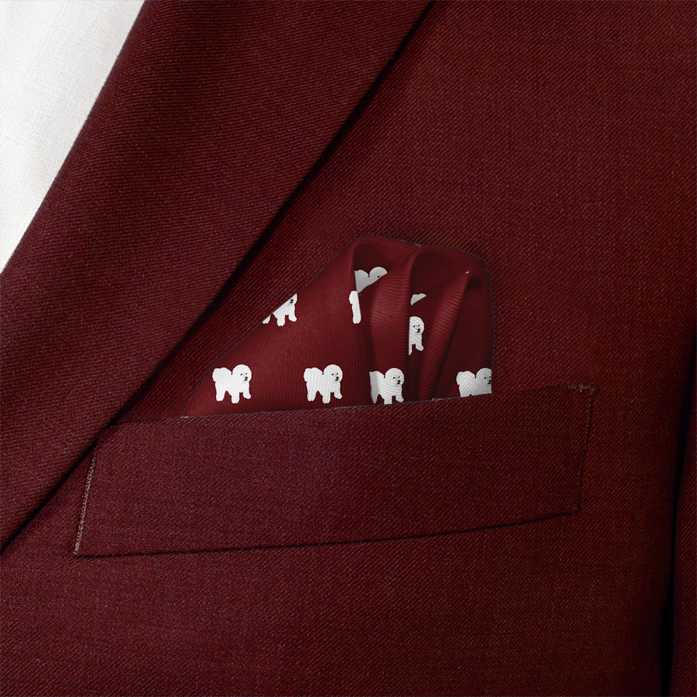 Bichon Frise Pocket Square - Wave Fold - Knotty Tie Co.