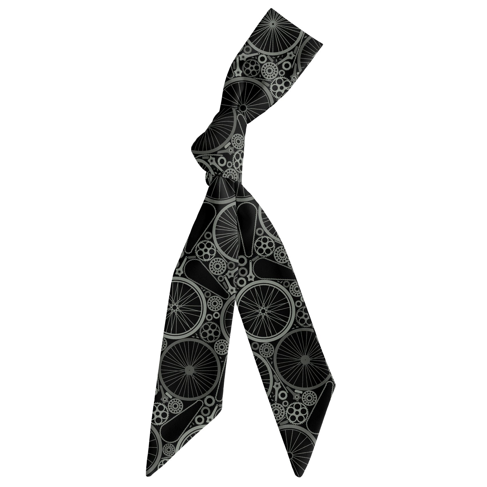 Bike Parts Hair Scarf - Scarf Tied Into Knot - Knotty Tie Co.
