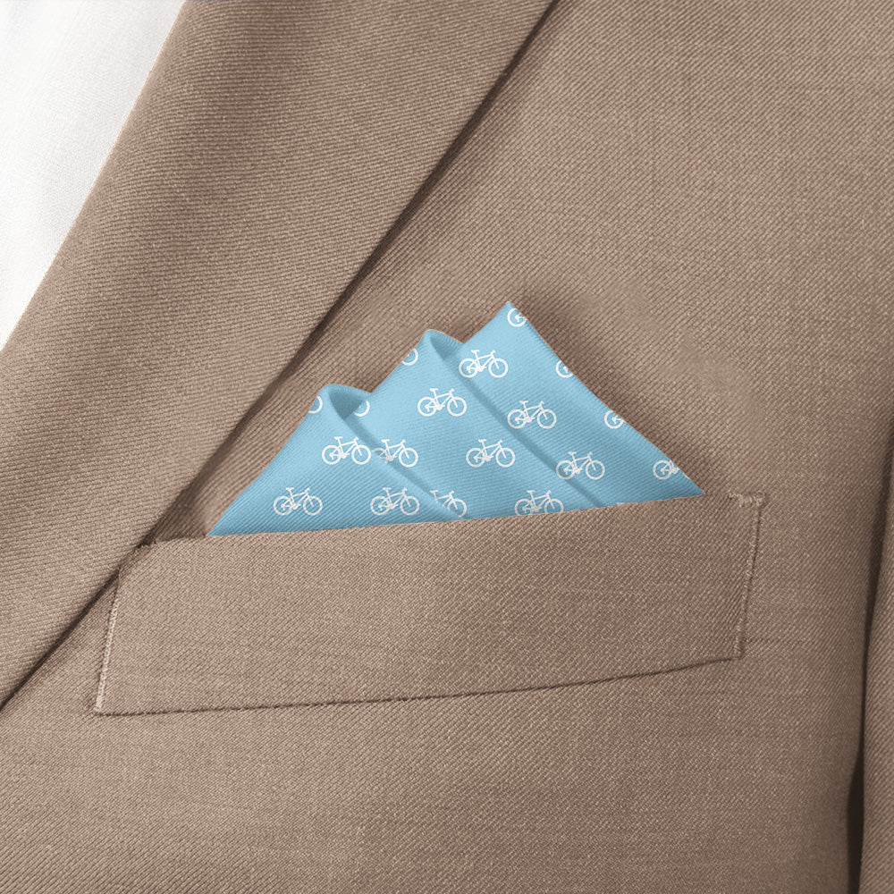 Bikes Pocket Square - Stairs Fold - Knotty Tie Co.