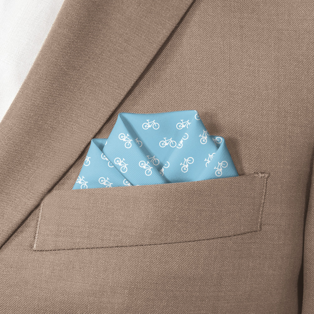 Bikes Pocket Square - Scalloped Fold - Knotty Tie Co.