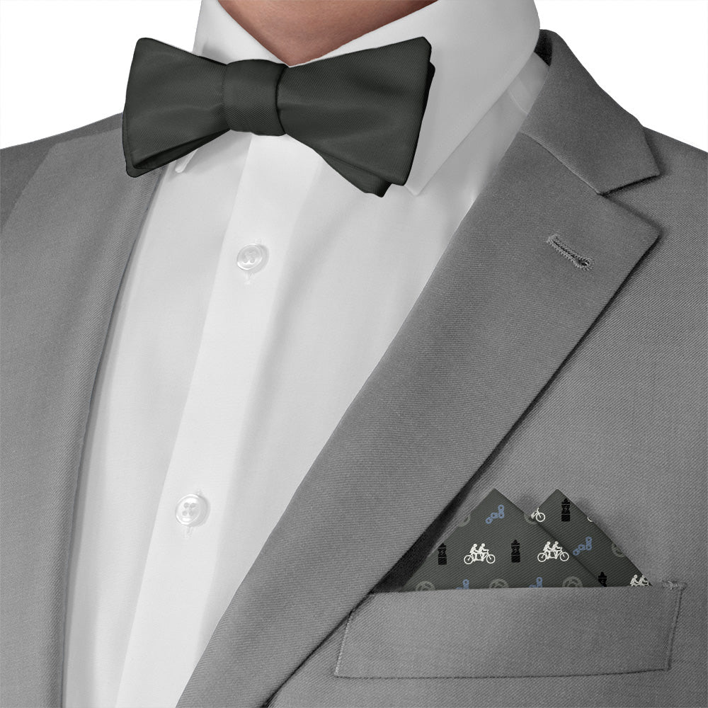 Biking With Friends Pocket Square - Matching Bow Tie - Knotty Tie Co.