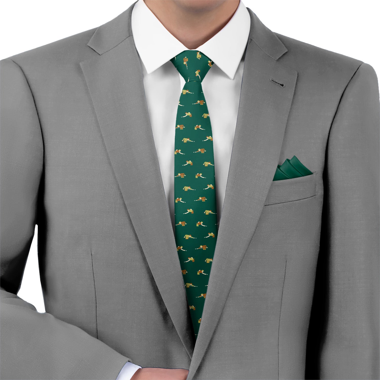 Billiards Necktie - Matching Pocket Square - Knotty Tie Co.