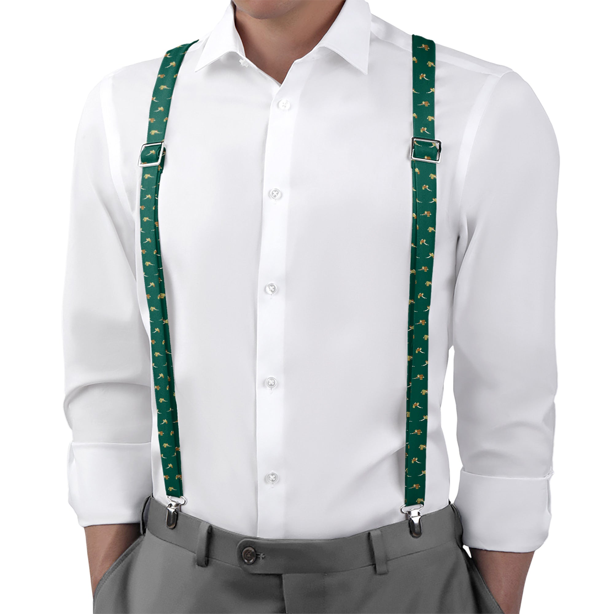 Billiards Suspenders - On Model Back View - Knotty Tie Co.
