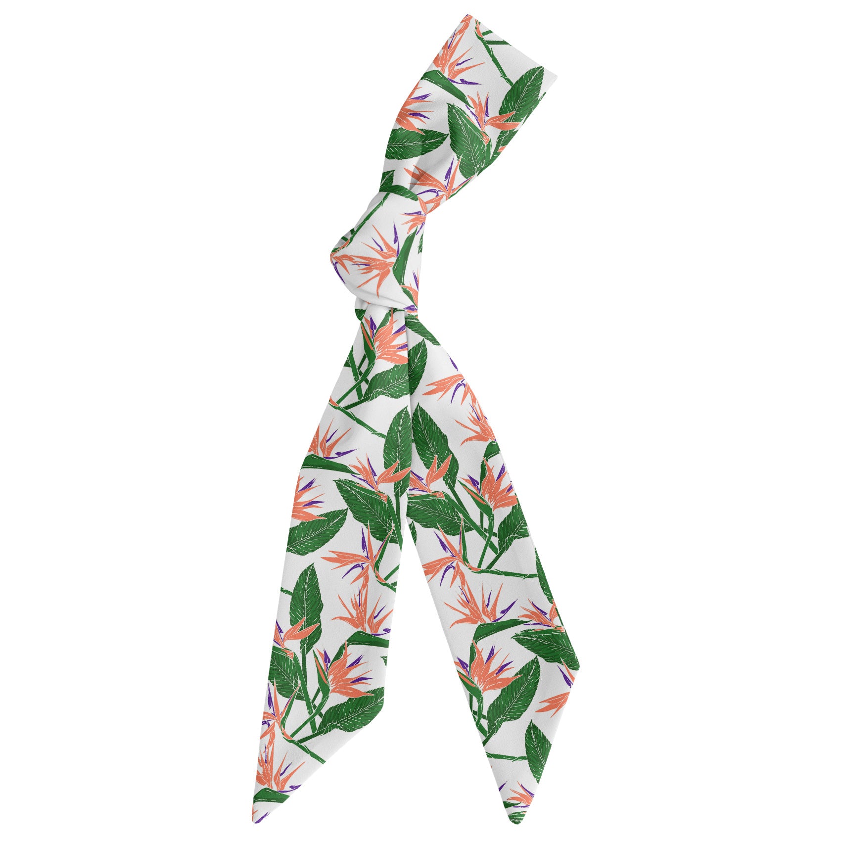 Bird of Paradise Hair Scarf - Scarf Tied Into Knot - Knotty Tie Co.