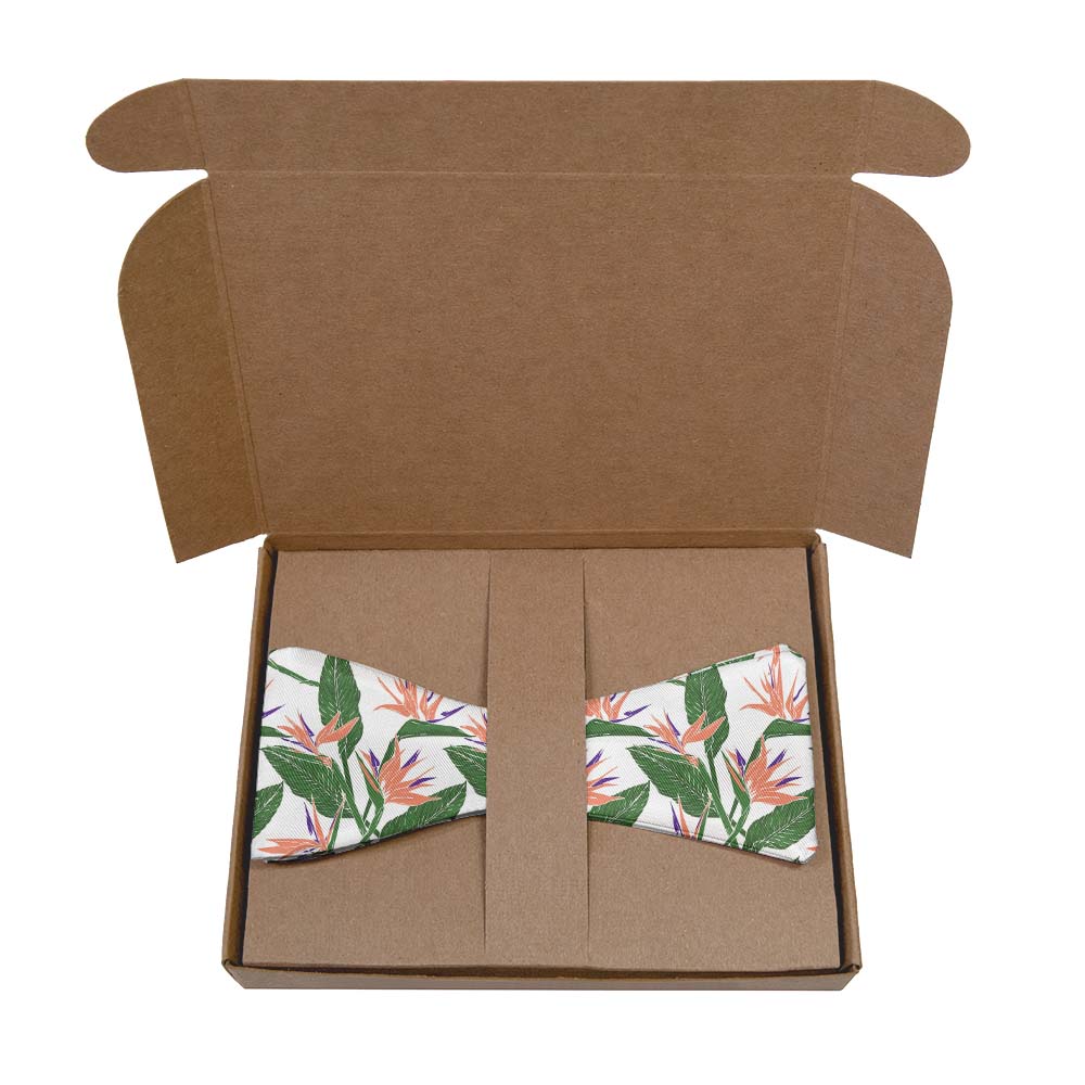 Bird of Paradise Bow Tie- Kraft Gift Box Packaging - Knotty Tie Co.