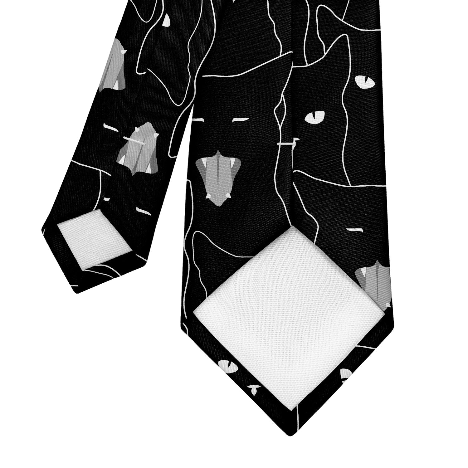 Black Cats Necktie - Tipping - Knotty Tie Co.