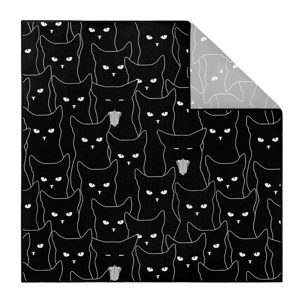 Black Cats Pocket Square - Printed - Knotty Tie Co.
