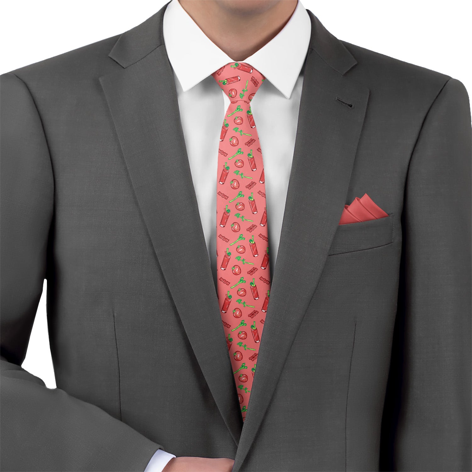 Bloody Mary Necktie - Matching Pocket Square - Knotty Tie Co.