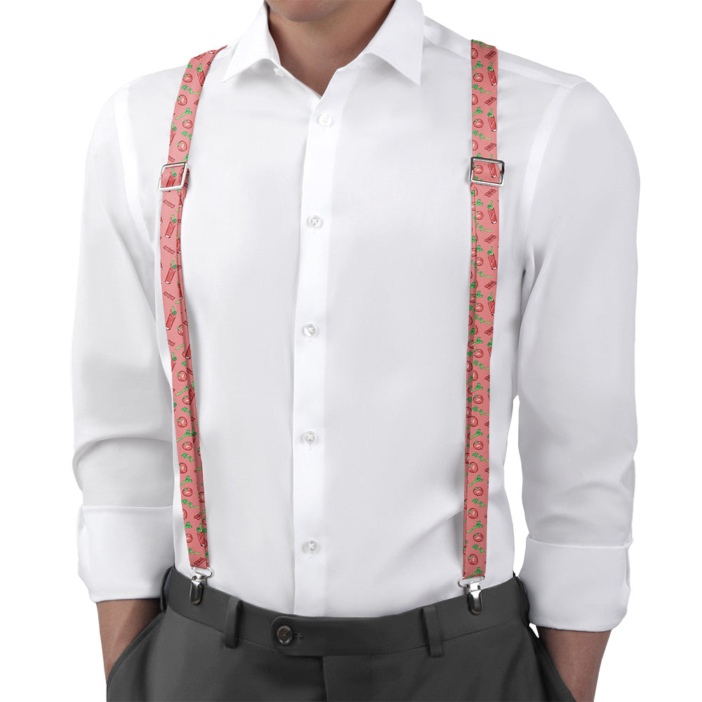 Bloody Mary Suspenders - On Model Back View - Knotty Tie Co.