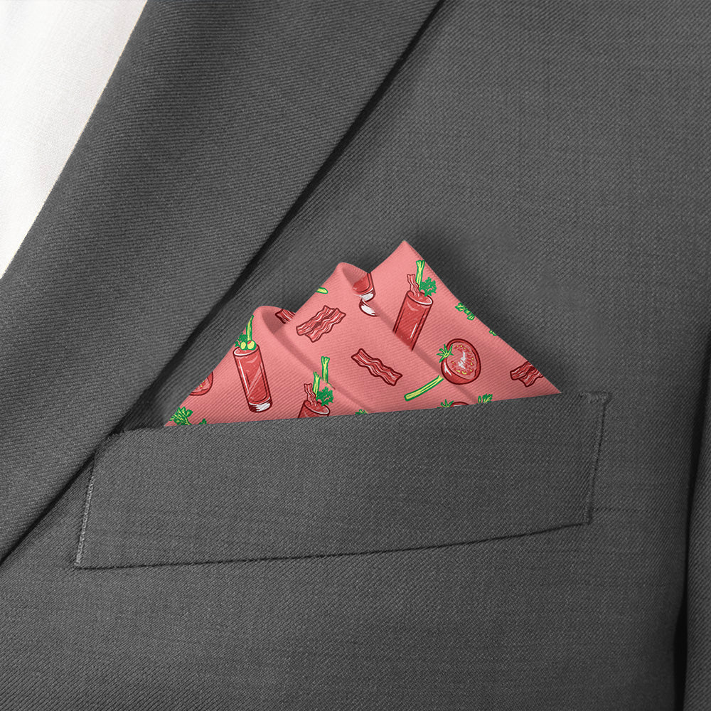 Bloody Mary Pocket Square - Stairs Fold - Knotty Tie Co.