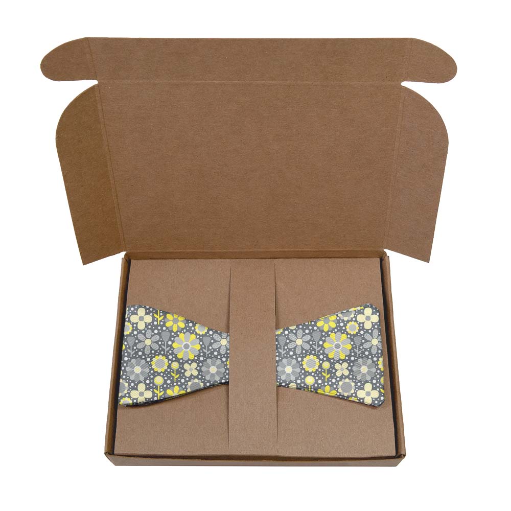 Bloom Floral Bow Tie- Kraft Gift Box Packaging - Knotty Tie Co.
