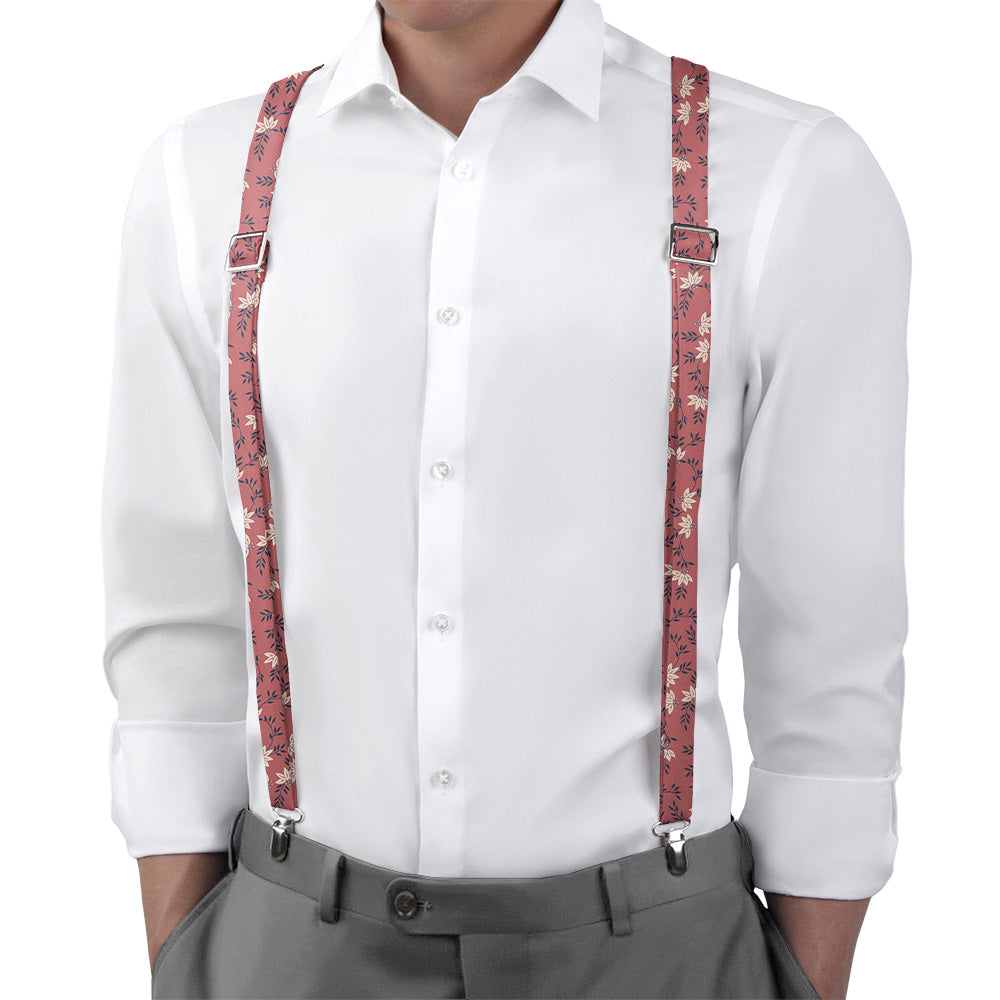 Blossom Heritage Suspenders - On Model Back View - Knotty Tie Co.