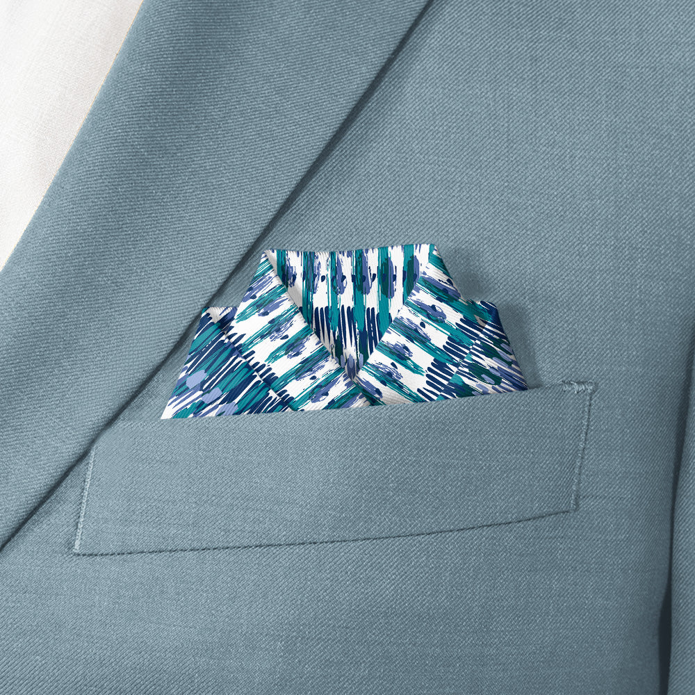 Boho Stripe Pocket Square - Scalloped Fold - Knotty Tie Co.