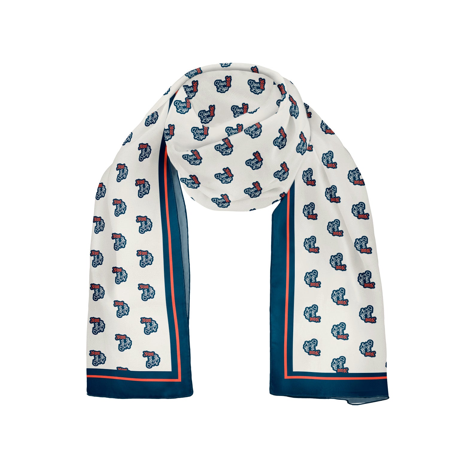 Border 2 54 x 12 Rectangle Chiffon Logo Scarf - Knotty Tie Co.