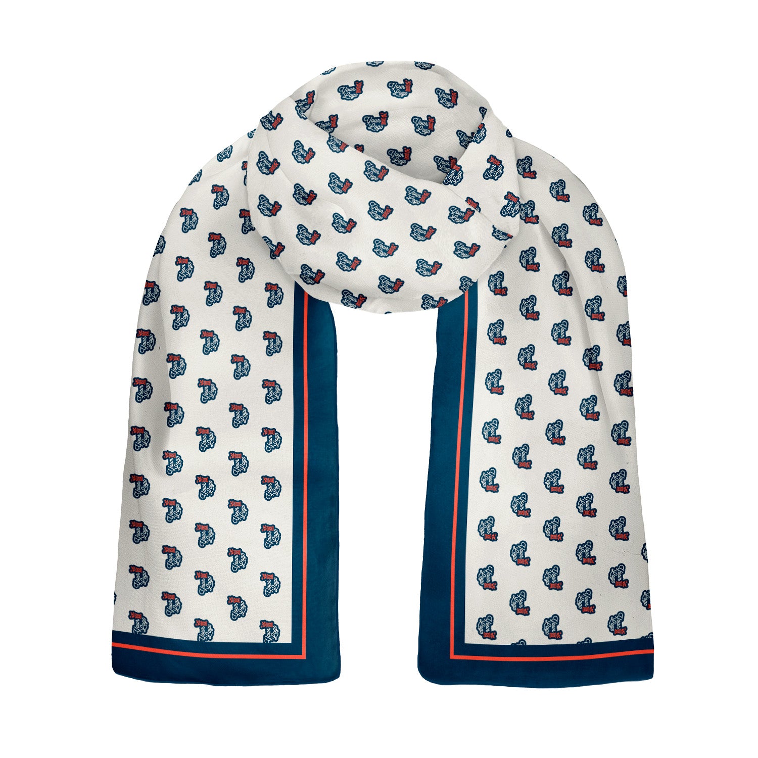 Border 2 60 x 18 Rectangle Chiffon Logo Scarf - Knotty Tie Co.