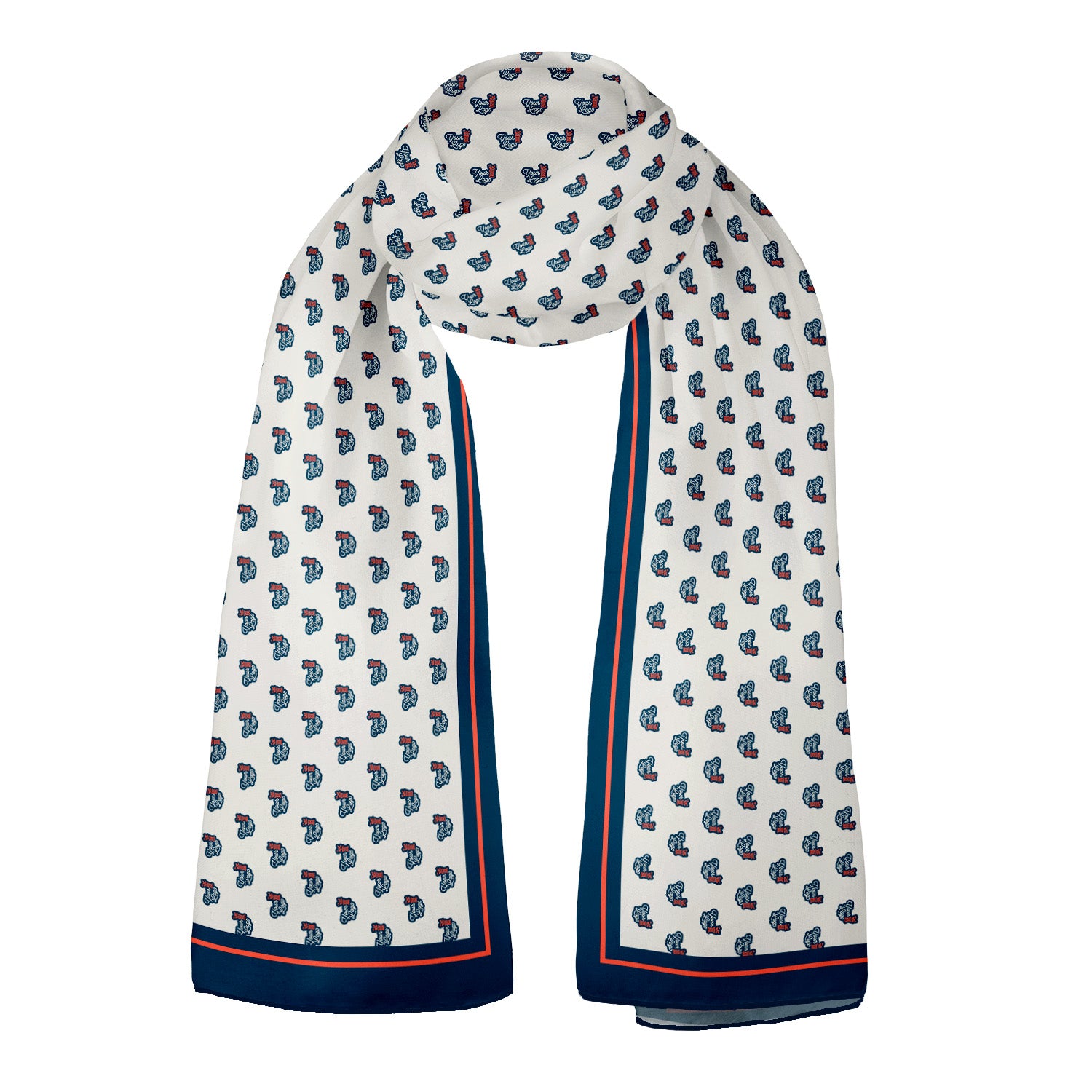 Border 2 72 x 24 Rectangle Chiffon Logo Scarf - Knotty Tie Co.