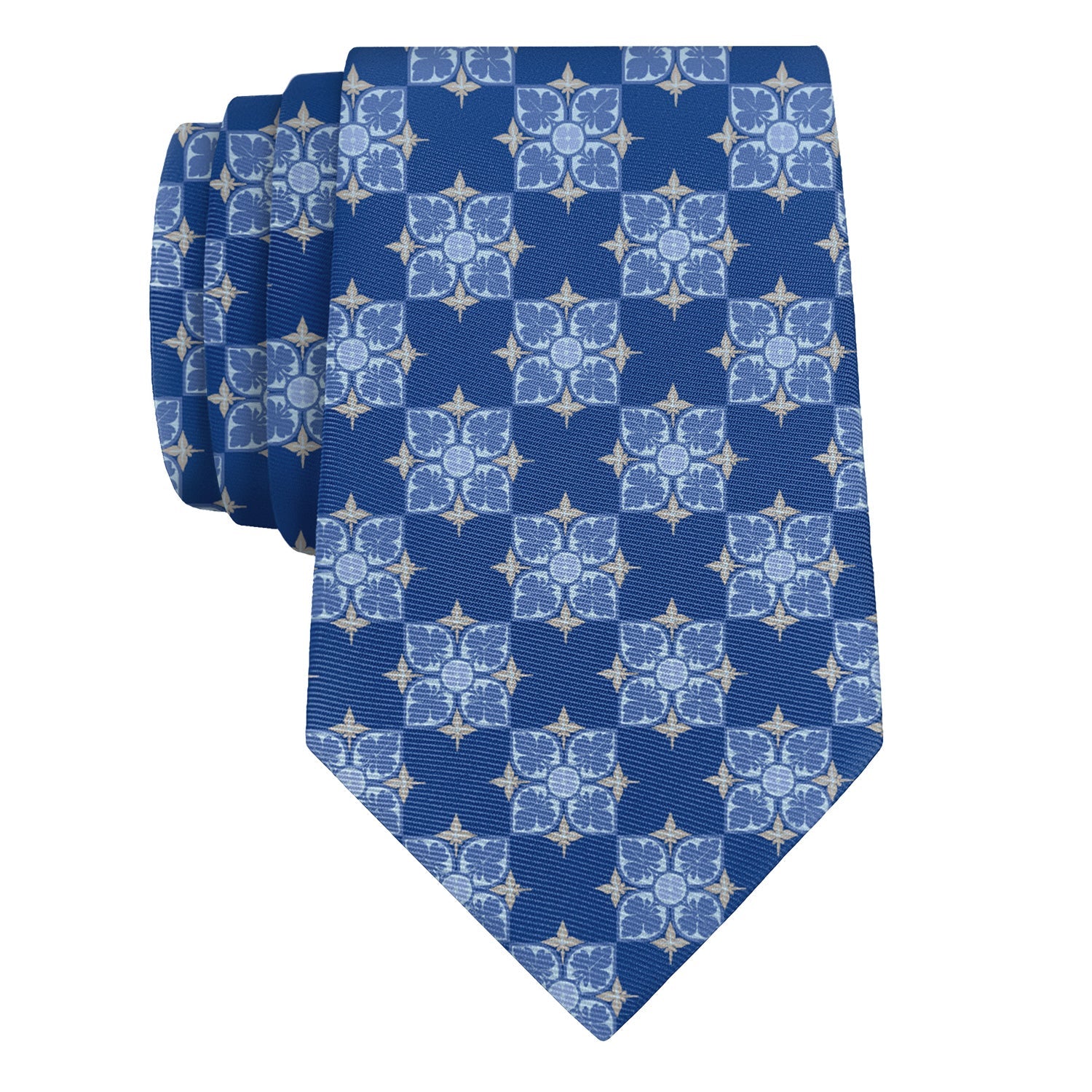Botanical Tile Necktie - Rolled - Knotty Tie Co.