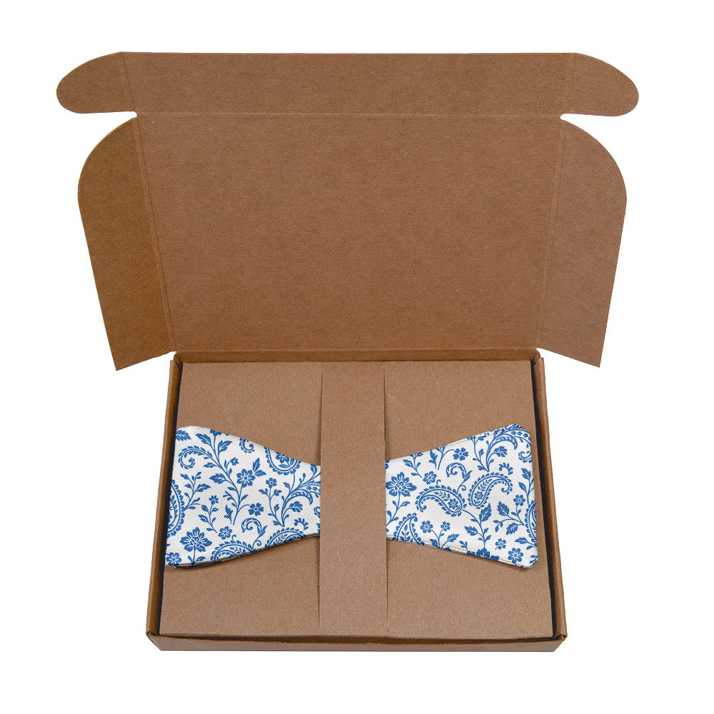Botanical Paisley Bow Tie - Kraft Gift Box Packaging - Knotty Tie Co.