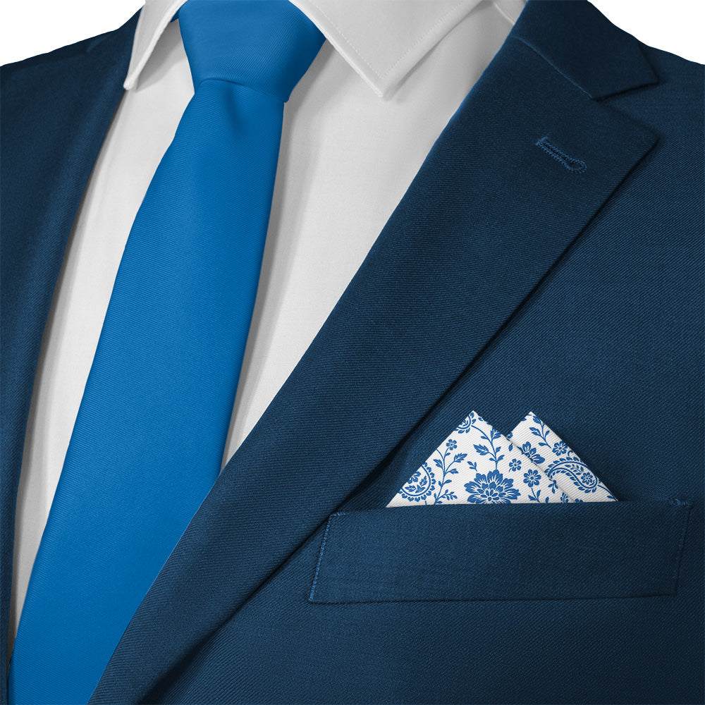 Botanical Paisley Pocket Square - Matching Necktie - Knotty Tie Co.