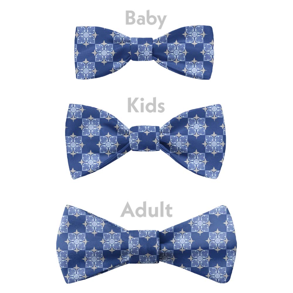 Botanical Tile Bow Tie - Bow Sizes - Knotty Tie Co.