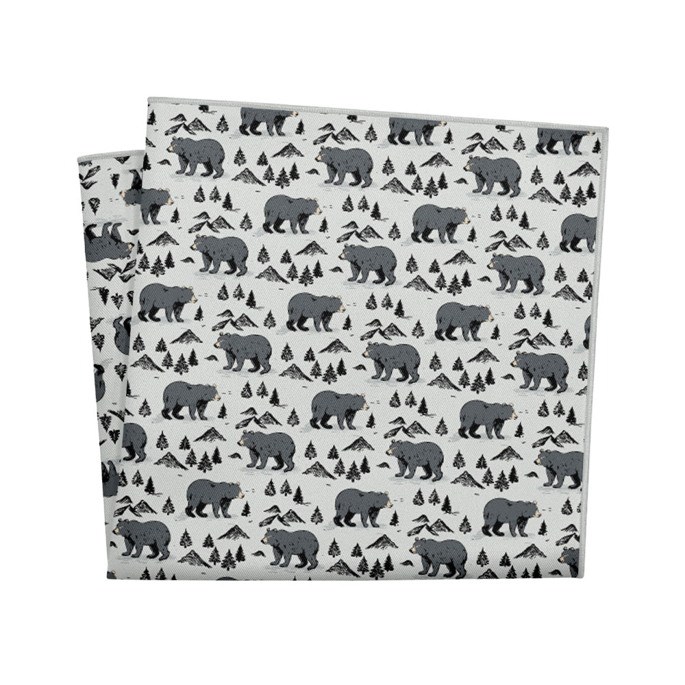 Boulder Bear Pocket Square - 12" Square - Knotty Tie Co.