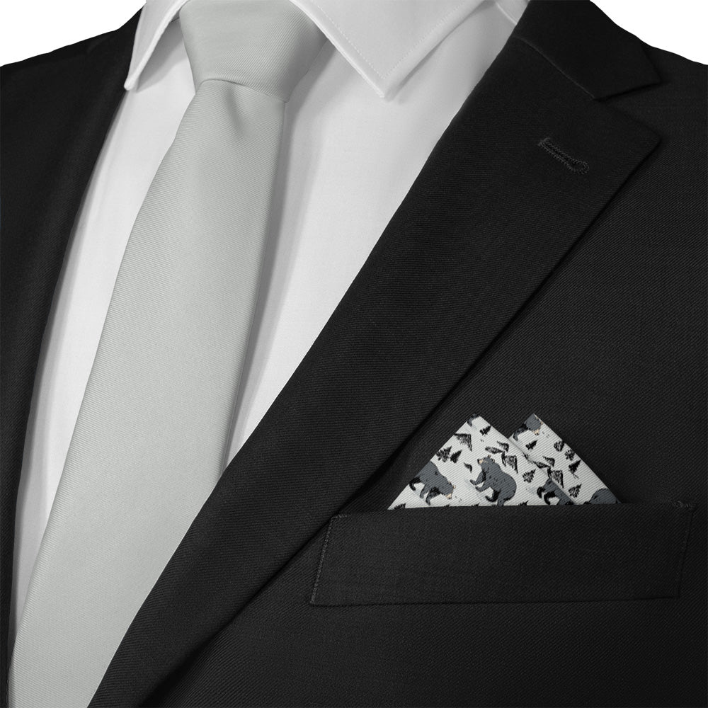 Boulder Bear Pocket Square - Matching Necktie - Knotty Tie Co.
