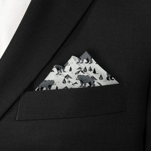 Boulder Bear Pocket Square - Stairs Fold - Knotty Tie Co.