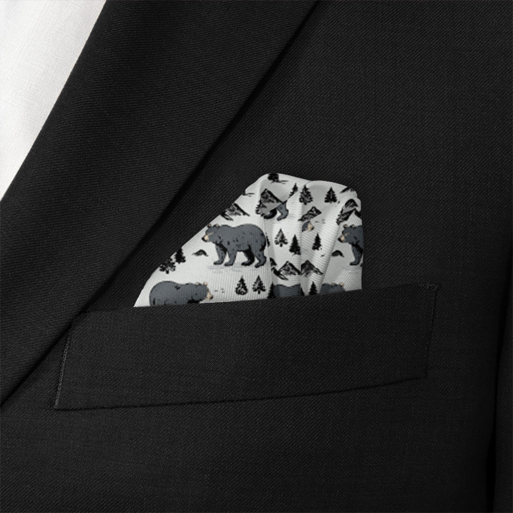 Boulder Bear Pocket Square - Wave Fold - Knotty Tie Co.