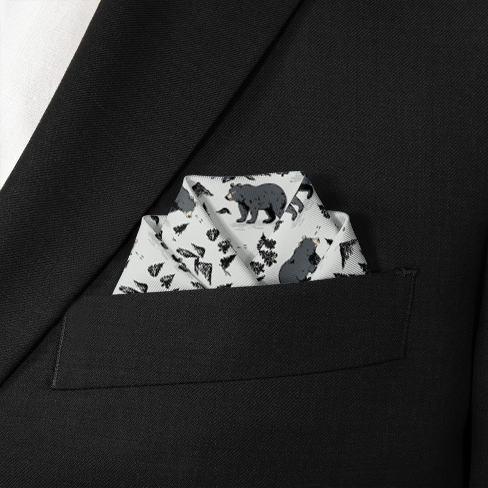 Boulder Bear Pocket Square - Scalloped Fold - Knotty Tie Co.