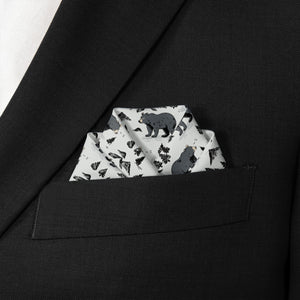 Boulder Bear Pocket Square - Scalloped Fold - Knotty Tie Co.