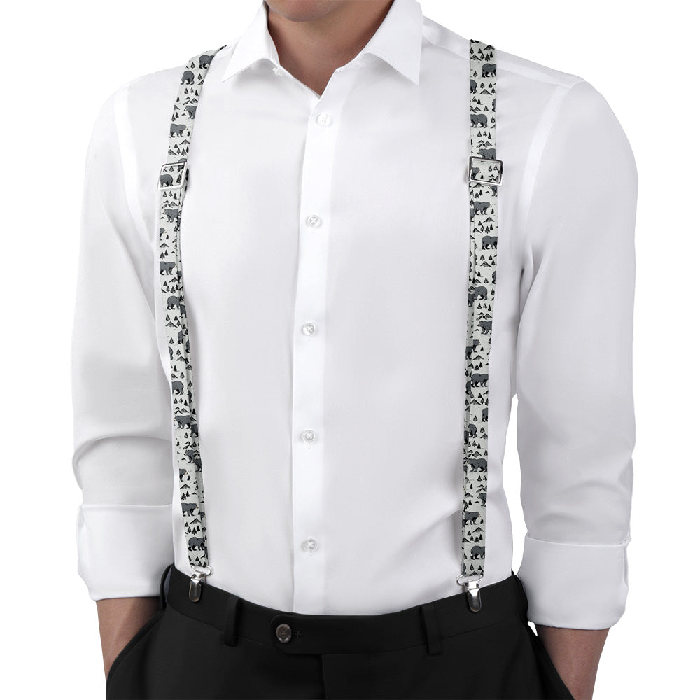 Boulder Bear Suspenders - On Model Back View - Knotty Tie Co.