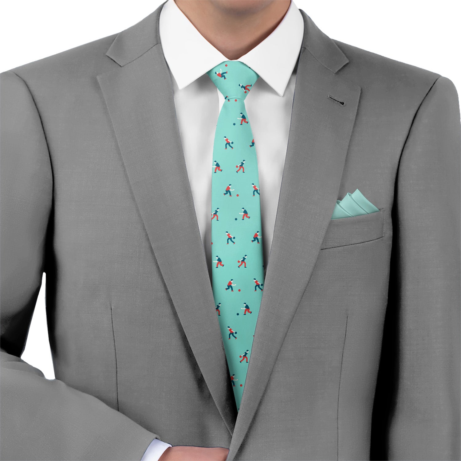Bowling Necktie - Matching Pocket Square - Knotty Tie Co.