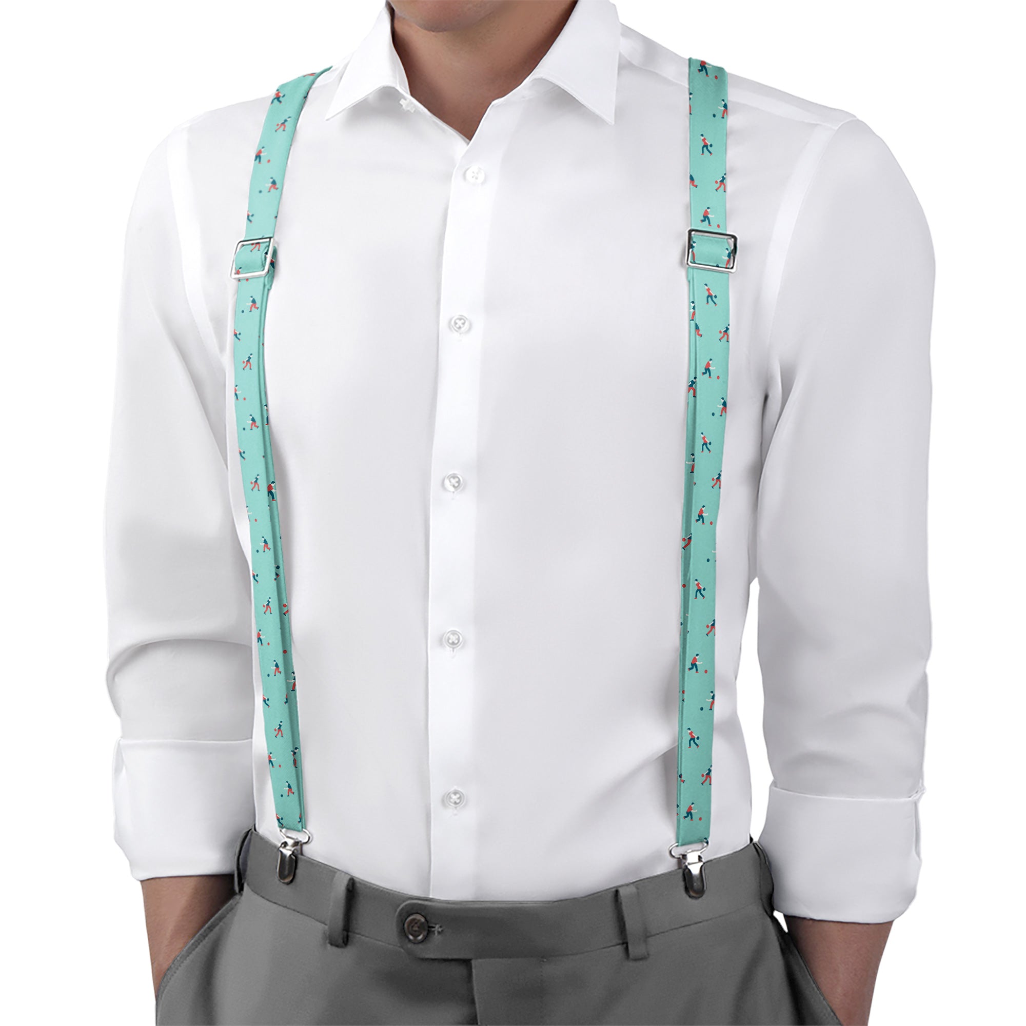 Bowling Suspenders - On Model Back View - Knotty Tie Co.