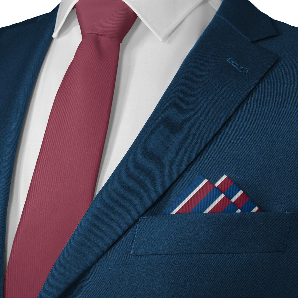 Broadway Stripe Pocket Square - Matching Necktie- Knotty Tie Co.