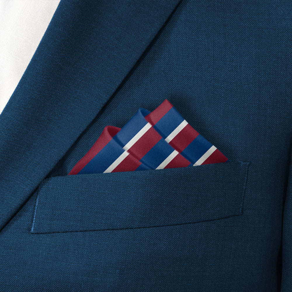 Broadway Stripe Pocket Square - Stairs Fold - Knotty Tie Co.