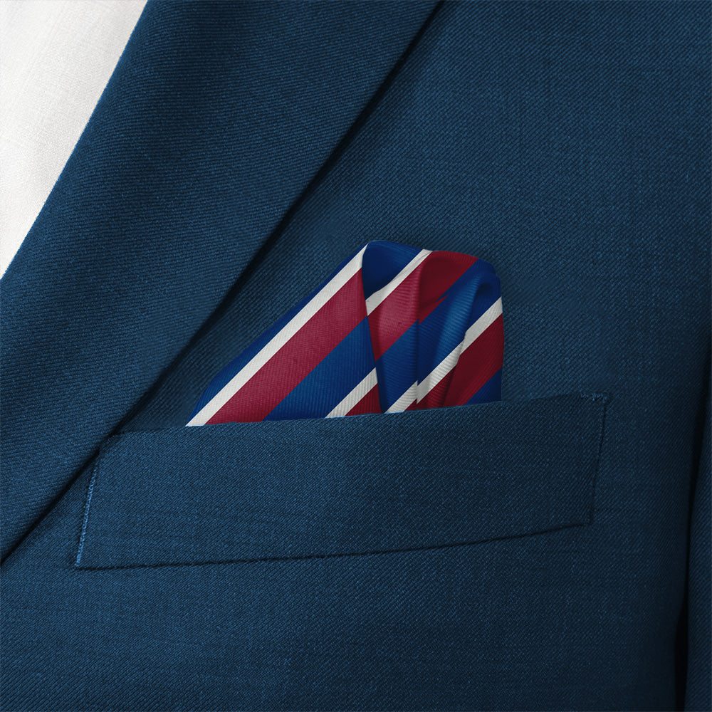 Broadway Stripe Pocket Square - Wave Fold - Knotty Tie Co.