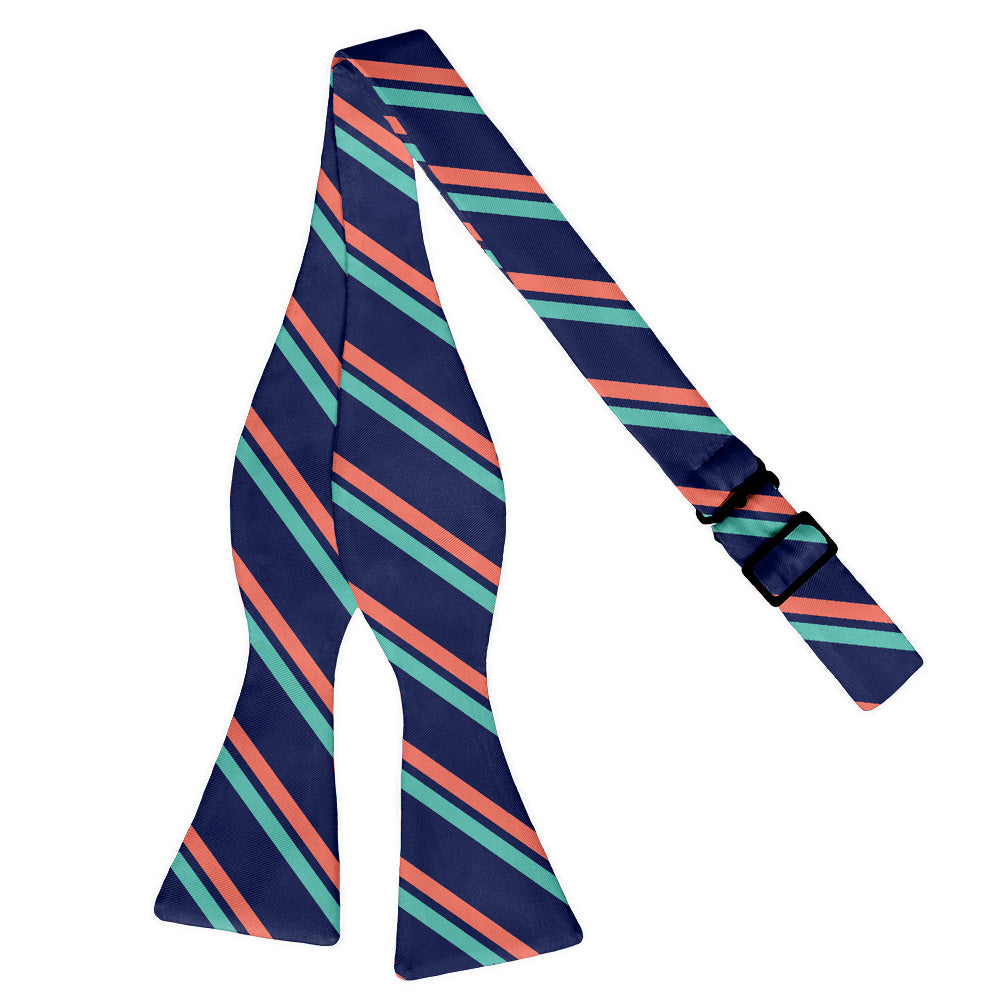 Brooklyn Stripe Bow Tie - Self Tie Flat - Knotty Tie Co.